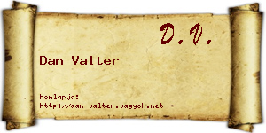 Dan Valter névjegykártya